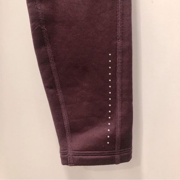 Fleece-lined leggings - plum colour - Picture 3 of 6
